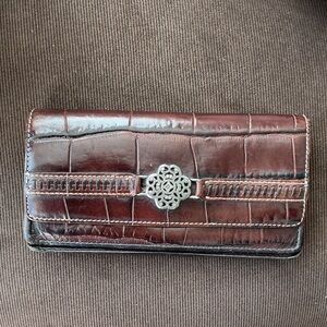 Brighton Vintage Katrina Brown Croc-Embossed Bifold Wallet